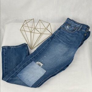 Polo by Ralph Lauren Blue Relaxed Straight Cropped Jeans